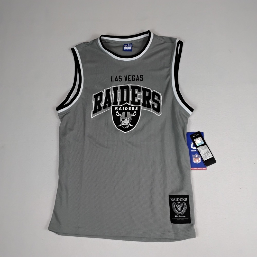 Las Vegas Raiders Ultra Game Mens S Sleeveless Jersey Gray NFL Football NWT